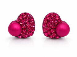 HÉRA GYÖNGYÖS SZÍV bedugós fülbevaló - 10 mm (neon pink) (2026071405)