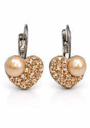 HÉRA GYÖNGYÖS SZÍV kapcsos fülbevaló - 10 mm (peach) (2026071408)