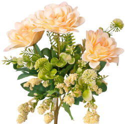 Valex Decor Dália selyemvirág csokor, 7 ágú, 36cm magas - Krém (LD003-02)