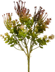 Valex Decor Műnövény bokor, 5 ágú, 37cm magas - Bordós zöld (LD102-01)