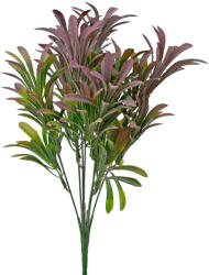 Valex Decor Műnövény bokor, 7 ágú, 34cm magas - Bordós zöld (LD098-03)