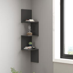 FDY Etajera de colt de perete Insterra din melamina, antracit, 25x25x105.5 cm Raft