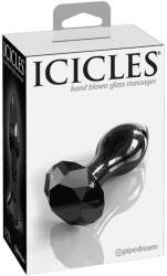 Icicles No. 78 Dop Anal Negru cu Bijuterie din Sticlă