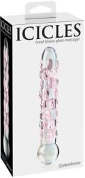 Icicles No. 7 Dildo din Sticlă cu Bile pentru Masaj și Temperatură Dildo