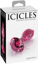 Icicles No. 79 Dop Anal din Sticlă cu Bază Diamant, Roz, 9 cm