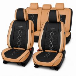 Carguard Huse auto premium Carguard Deluxe 5 locuri, maro caramel, piele ecologica (HSA017)