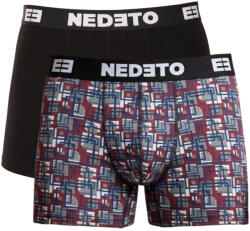 Nedeto 2PACK boxeri pentru bărbați Nedeto multicolori (2NBV15) M (185361)