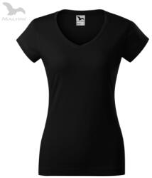 Malfini Fit V-Neck bumbac tricou femei negru S (MVneck162)