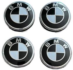 AUTOHELIX MSA Set 4 Capace Jante Aliaj BMW 60mm, Negru/ALB (maf656)