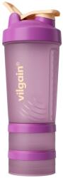 Vilgain Shaker Pro 2Go -⁠ shaker elegant cu două recipiente, spirală metalică și pai practic, pentru proteine sau tablete