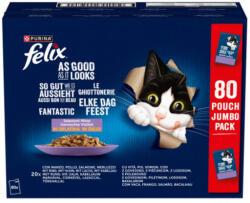 FELIX FANTASTIC Vegyes válogatás aszpikban nedves macskaeledel 80x85g