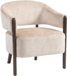 HOMCOM Fotoliu Elegante Tapițat cu Catifea Chenille și Cadru din Lemn Masiv, Fotoliu Modern pentru Living și Dormitor, Bej | Aosom Romania (83B-700V00BG)