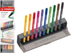 STABILO Pen 68 Click Set íróasztali állvány és tolltartó egyben - 10 darabos filctollkészlet