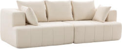 HOMCOM Canapea 3 locuri din chenille 248 cm, canapea modernă pentru living, șezut larg căptușit, perne cu arcuri, bej | Aosom Romania (83B-861V01BG) Canapea