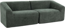HOMCOM Canapea 3 locuri din chenille 225 cm, canapea de living modernă căptușită, șezut lat, pernă cu arcuri, verde închis | Aosom Romania (83B-863V01DG) Canapea