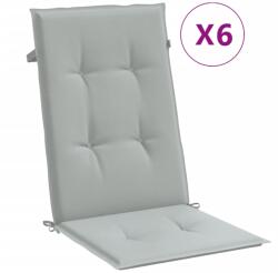 vidaXL 6 db világosszürke szövet magas háttámlájú székpárna 120x50x4cm 4.3 kg (4002414)