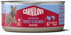 CARNILOVE Cat konzerv Paté Kitten Pulyka&lazac 100g - webshop