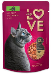 My Love teljes értékű, szaftos alutasak felnőtt macskáknak Marha sárgarépával -zselében 85g - webshop