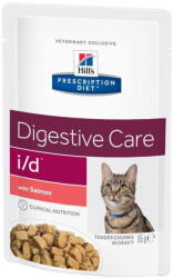 Hill's Hills Pescription Diet Feline I/D Pouch Salmon 12x85g - gasztrointesztinális rendellenességek