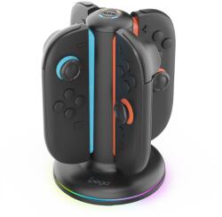 iPega SW2052 töltőállomás RGB-vel JoyCon vezérlőkhöz Nintendo Switch 2 Fekete (172324)