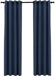vidaXL 2 db kék vászonhatású sötétítőfüggöny fűzőkarikával 140x225 cm (V321177)