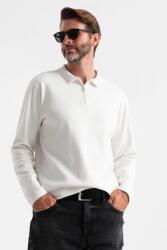 OMBRE OMBRE, Póló cipzáras hasítékkal, Fehér, XL (OM-POLS-0130-WHITE-XL)