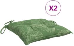 vidaXL ülőpárna szett, 2 db, 40x40x7 cm, textil, levélmintás, 0, 75 kg (361498)