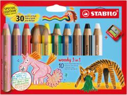 STABILO woody 3in1 Anniversary Edition - hegyezővel, 10 db
