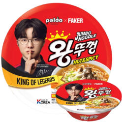 Paldo x Faker fűszeres instant ramyun tészta jumbó poharas 120g