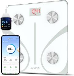 RENPHO Cantar de baie RENPHO cu analiza corporala, Bluetooth, 400lb180kg, alb (ES-32MD) Cantar baie