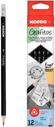 Kores grafit, háromszög HB, fehér gumival - 12 darabos csomag (92300)