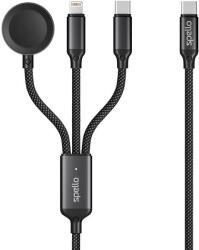 SPELLO 3in1 kabel USB-C na USB-C, Lightning , Apple Watch - 1, 2m, fekete