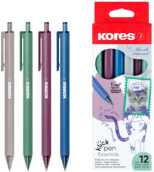 Kores Klick Pen Essentials, nyomkodható - 12 darabos csomag (4 vintage szín) (38700)
