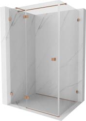 Mexen Lunar T balra nyíló zuhanykabin 135 x 90 cm, átlátszó, csiszolt réz - 834T-135-090-65-00-L