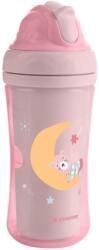 KikkaBoo szilikon szívószállal Moony me Pink