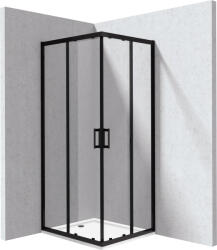 Deante Funkia Evo cabină cu cădiță 90x80 cm dreptunghiular negru mat/sticlă transparentă KYCPN089P (KYCPN089P)