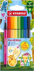 STABILO Pen 68 Mini Animal Vibes, szett + matricák, 8 db (668/8-07)