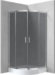 Deante Funkia cabină cu cădiță 80x80 cm semicircular crom luciu/sticla gri KYPZ452K (KYPZ452K)