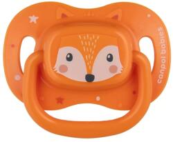 Canpol Babies Szimmetrikus szilikon cumi 0-6hó CUTE ANIMALS - narancs (5901691889408)