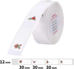 Niimbot D11 / D11-M / D110 / D110-H címke, T, 12×30 mm, 210 db, karácsonyi minta (A2A88988601)