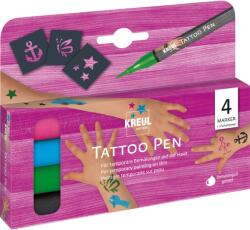 Kreul Tattoo Pen tetováló tollak, motívumok horgony, csillag, pillangó - 4 darabos készlet (62171)