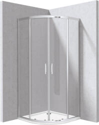 Deante Funkia Evo zuhanykabin zuhanytállal 90x90 cm félkör alakú króm fényes/átlátszó üveg KYPP0099P (KYPP0099P)