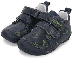 D. D. STEP Pantofi băieți, fără căptușeală și velcro, albastru cu barcute, 22-24 albastru (14BD4D)