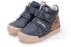 D.D.Step pantofi pentru băieți cu curele luminoase cu velcro fără căptușeală albastru/maro (148AD3)