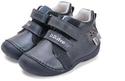 D. D. STEP pantofi de fată cu velcro pentru primii pași, fără căptușeală pisoi albastru închis (148C6D)