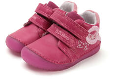 D. D. STEP Pantofi pentru fete Barefoot Butterfly fără căptușeală, cu închidere velcro - fluorescent fluture roz (148C61)