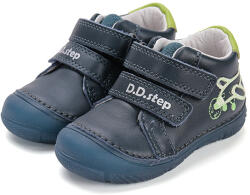 D. D. STEP pantofi pentru băieți cu model zburător, fără căptușeală, cu curele velcro - fluorescent albastru (148A76)