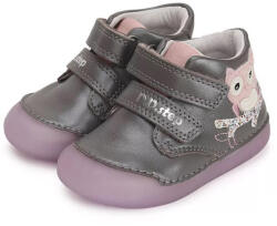 D. D. STEP lumină până pantofi fată cu velcro toc înalt fără căptușeală bufniță gri/roz min (142228)