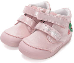 D.D.Step Ghete fată cu velcro First Steeps, roz, 20-25 sclipici roz (14BEE4)