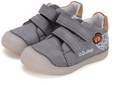D.D.Step jumătate de pantofi pentru băieți cu model de baschet și curele velcro gri (144F6C)